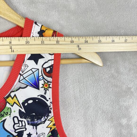 Royal Blue 90s Hip Hop Graffiti Tank Top T Shirt Men's Small - Picture 9 of 9